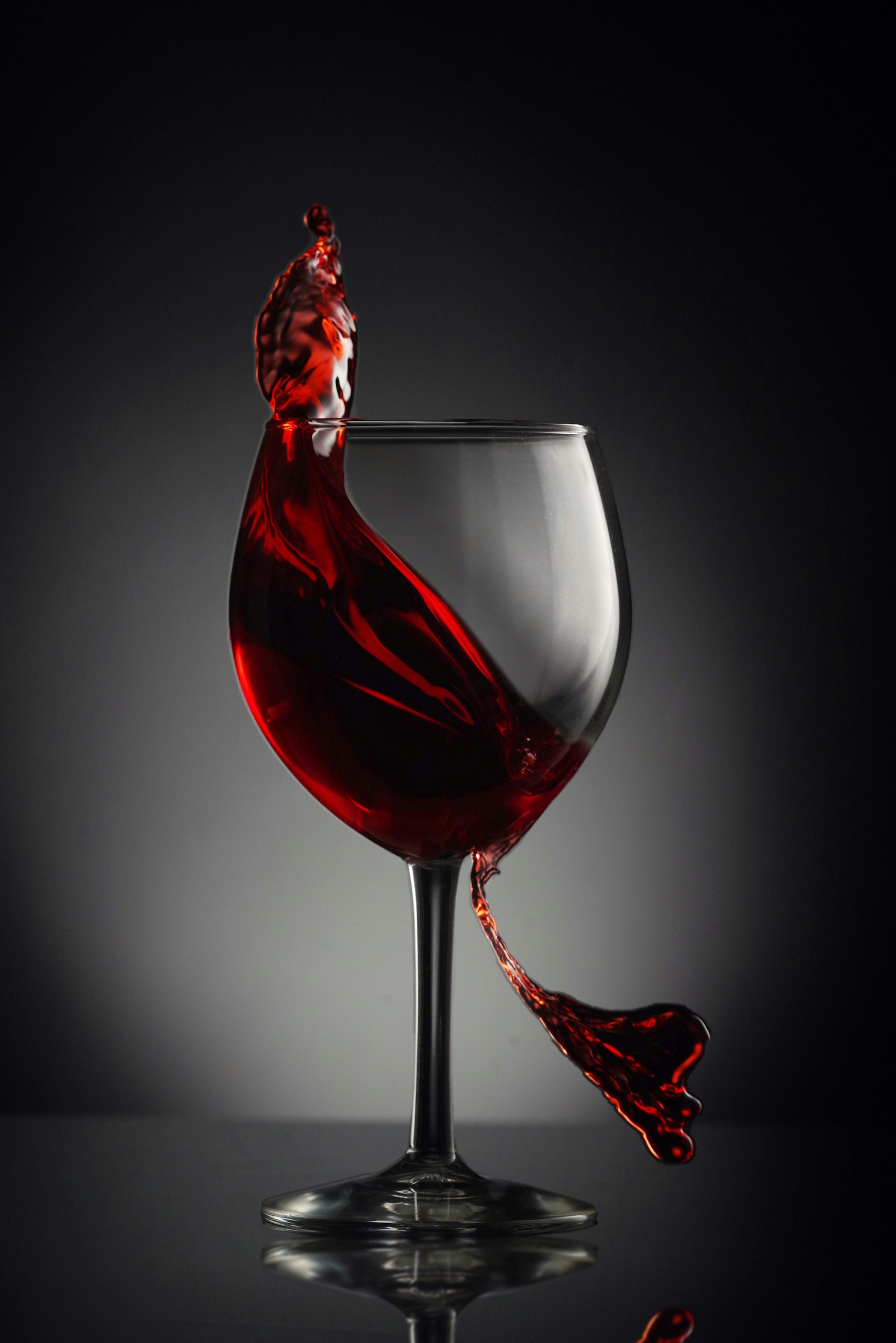 A glass of very dark, inky red Tannat